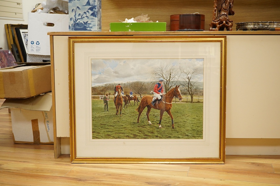 Paul Hart (20th. C), Equestrian interest watercolour, Racehorses, signed, 50 x 68cm. Condition - good